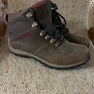 Timberland Dark Brown and Maroon Outdoor Boots